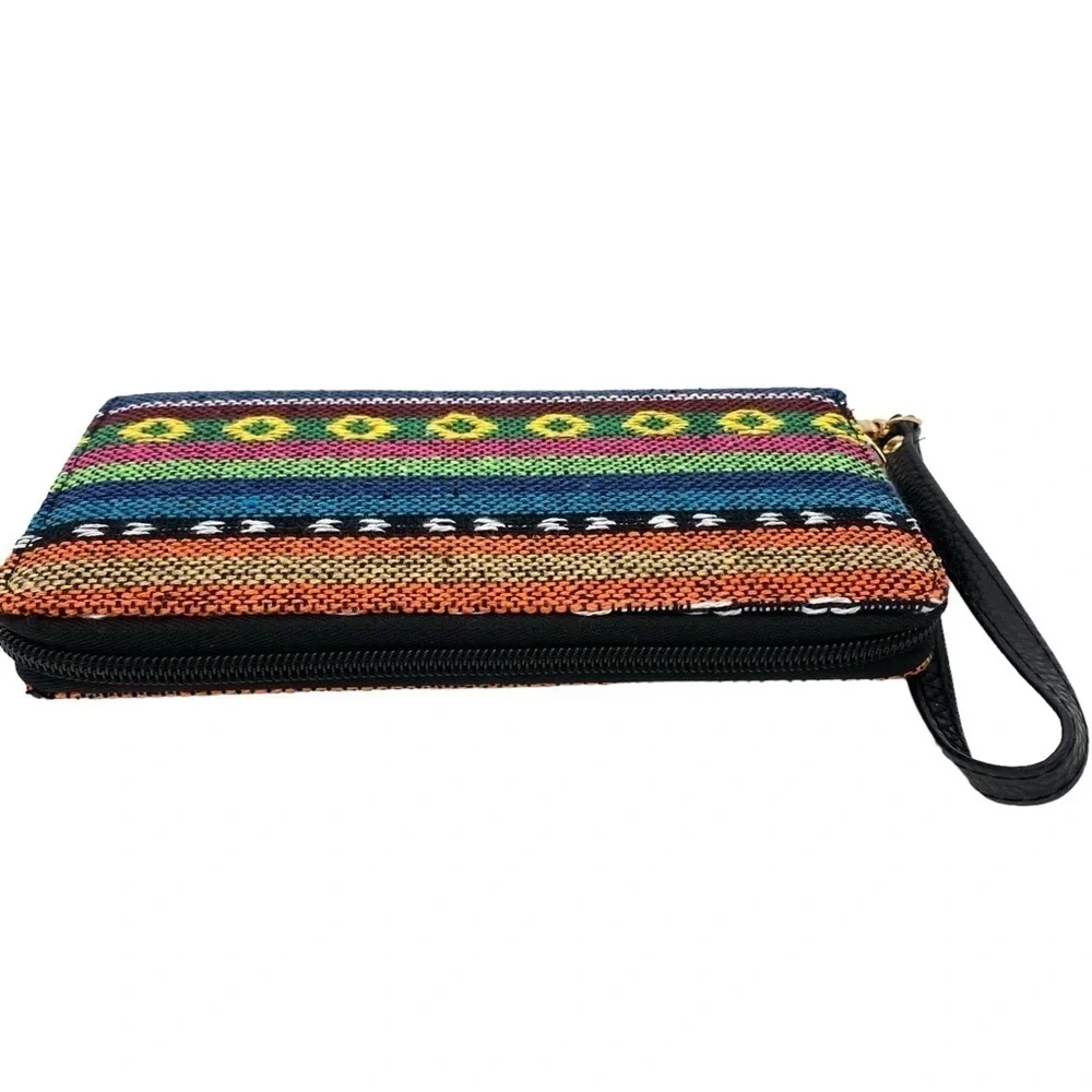 Southwestern Aztec Woven Wallet Wristlet